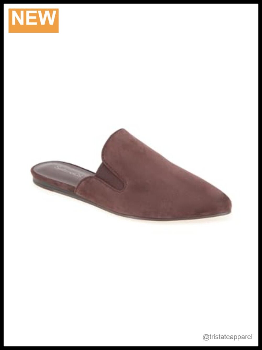 Leather Pointed Toe Mule Flat Business Casual Slip-On Shoe
